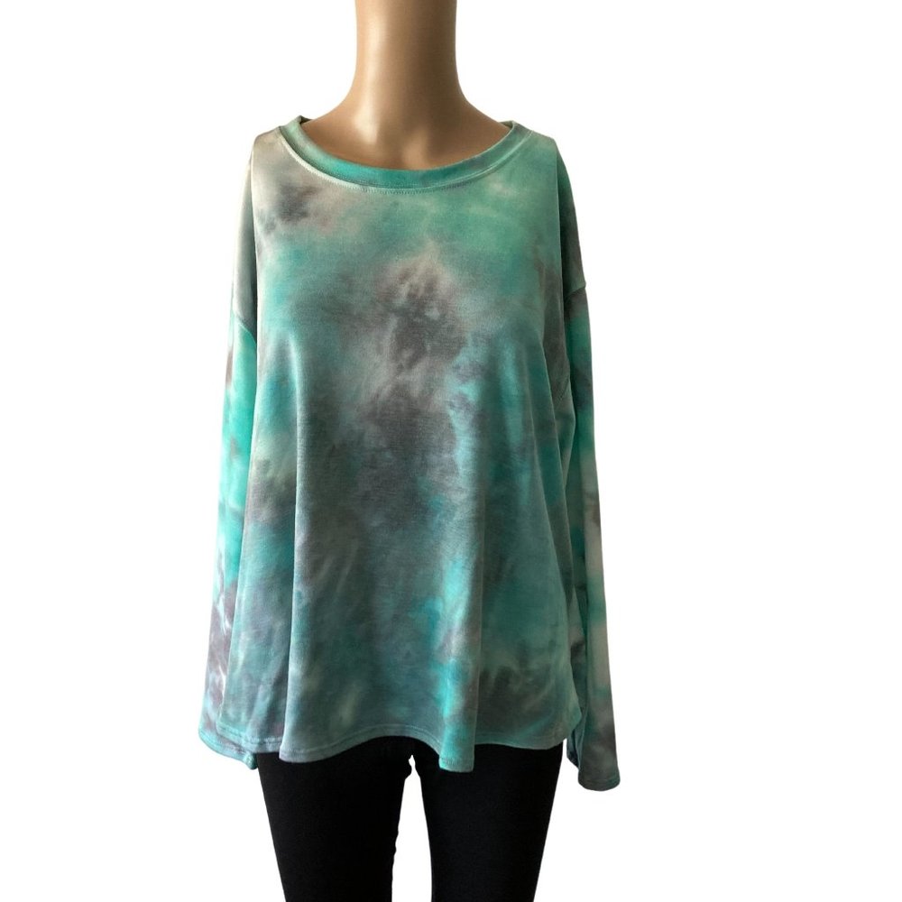 Enti Tie Dye Size L Made in USA Pullover Long Sleeve Shirt